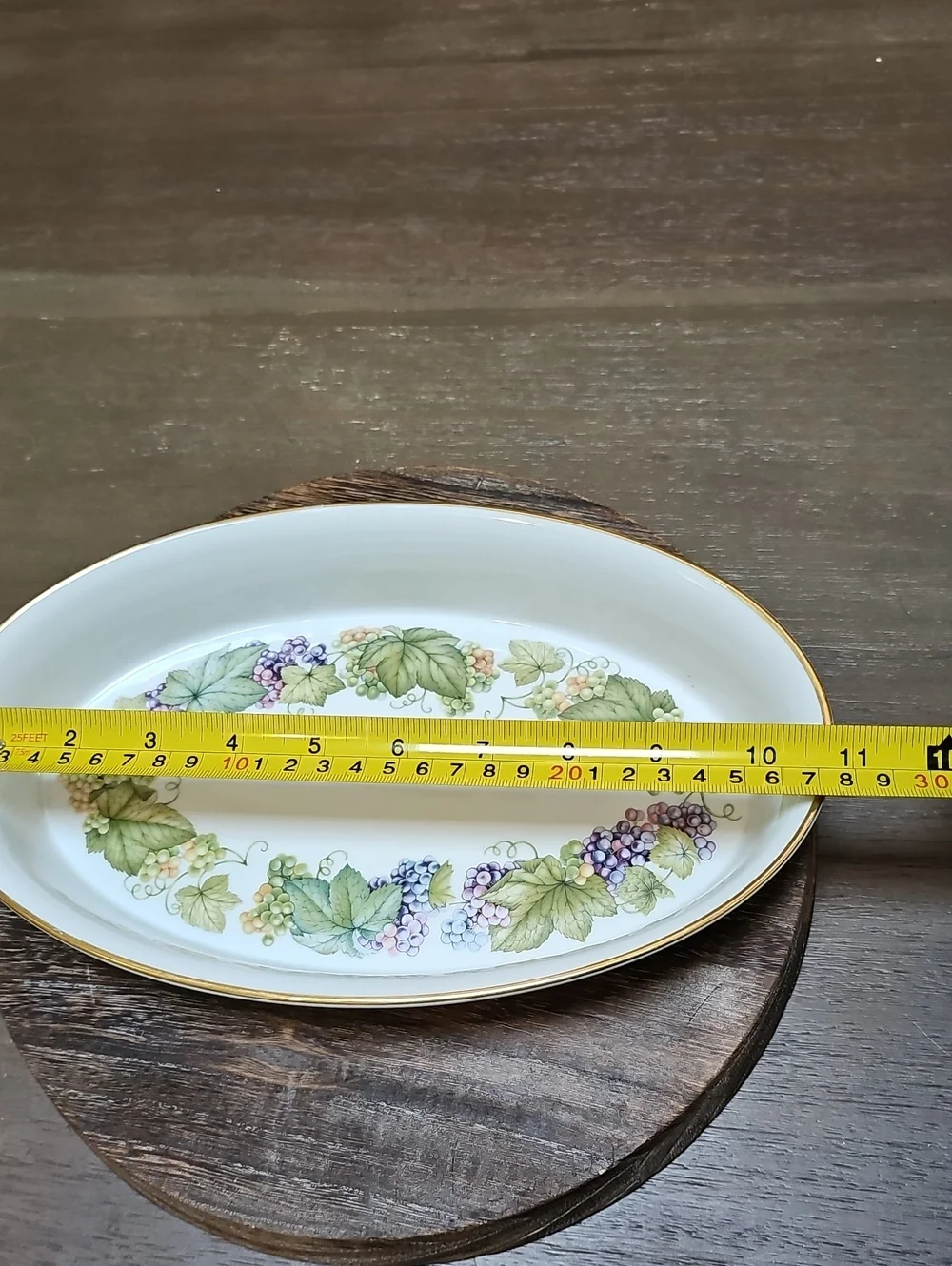 Royal Worcester Porcelain 11 Inch Oval Baker in Vine Harvest Pattern